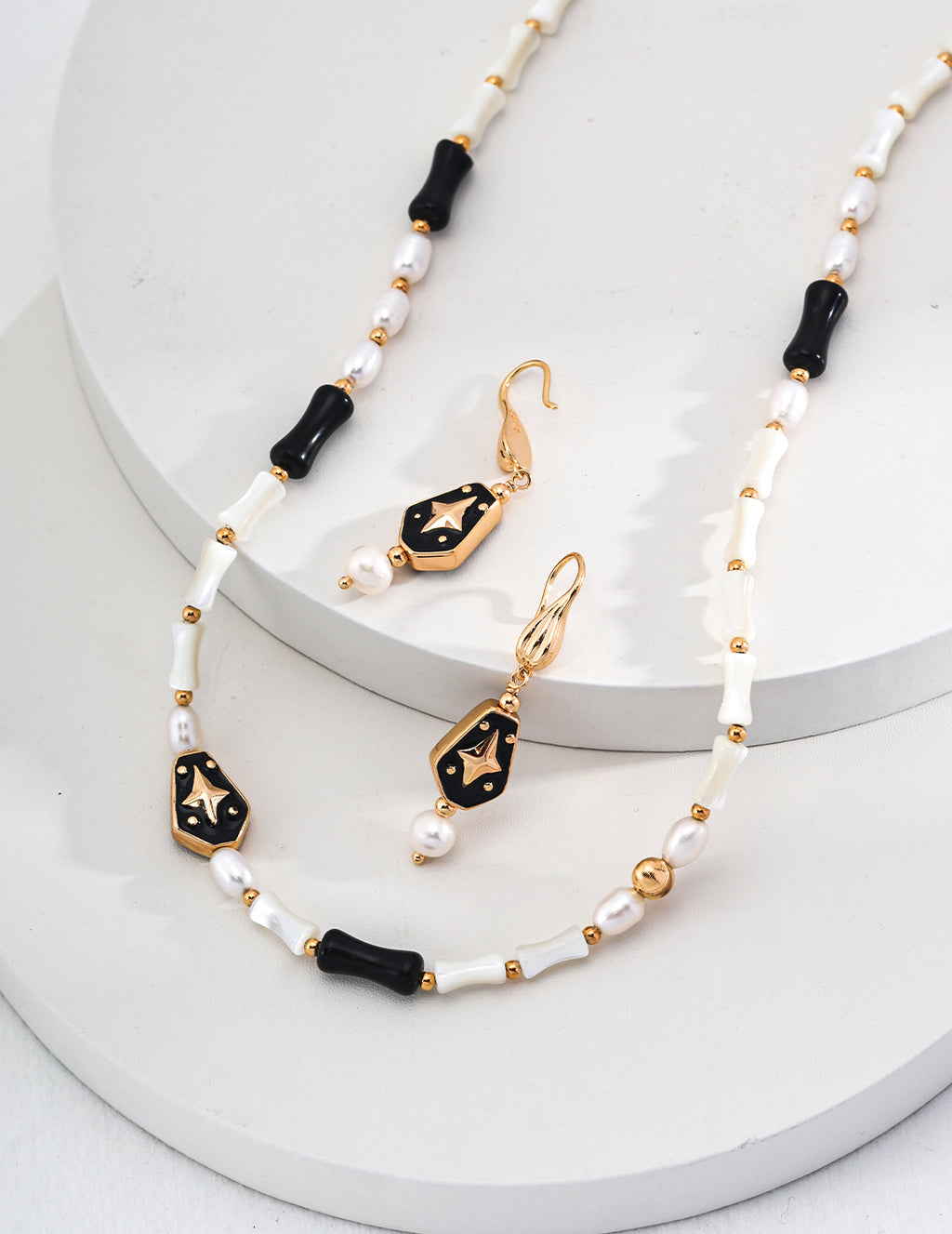 Noir Celeste Beaded Necklace