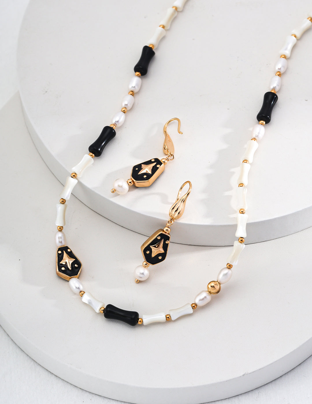 Noir Celeste Beaded Necklace