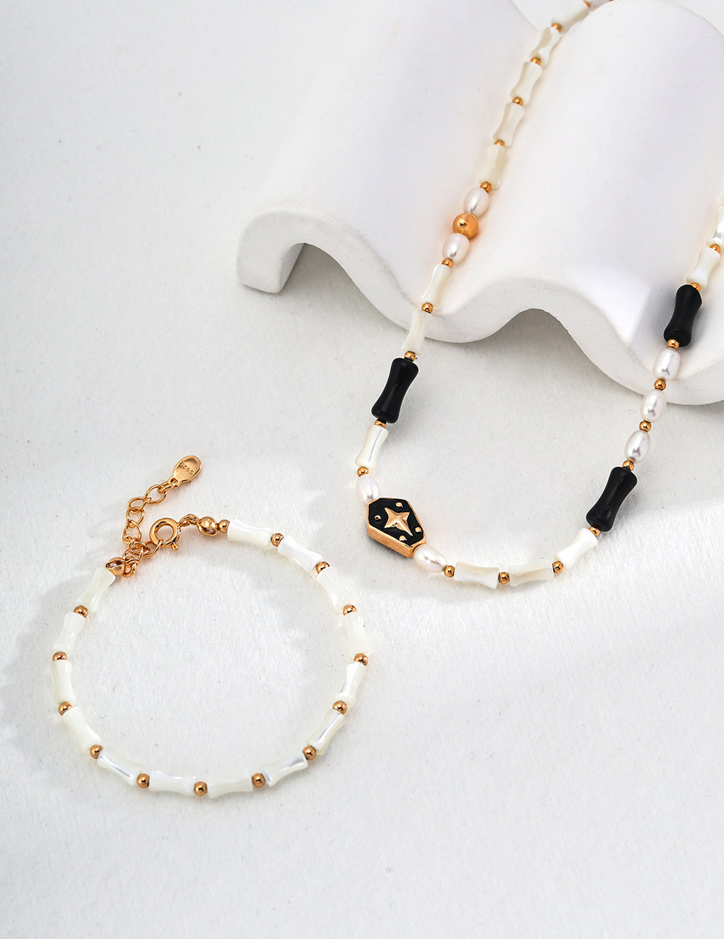 Noir Celeste Beaded Necklace
