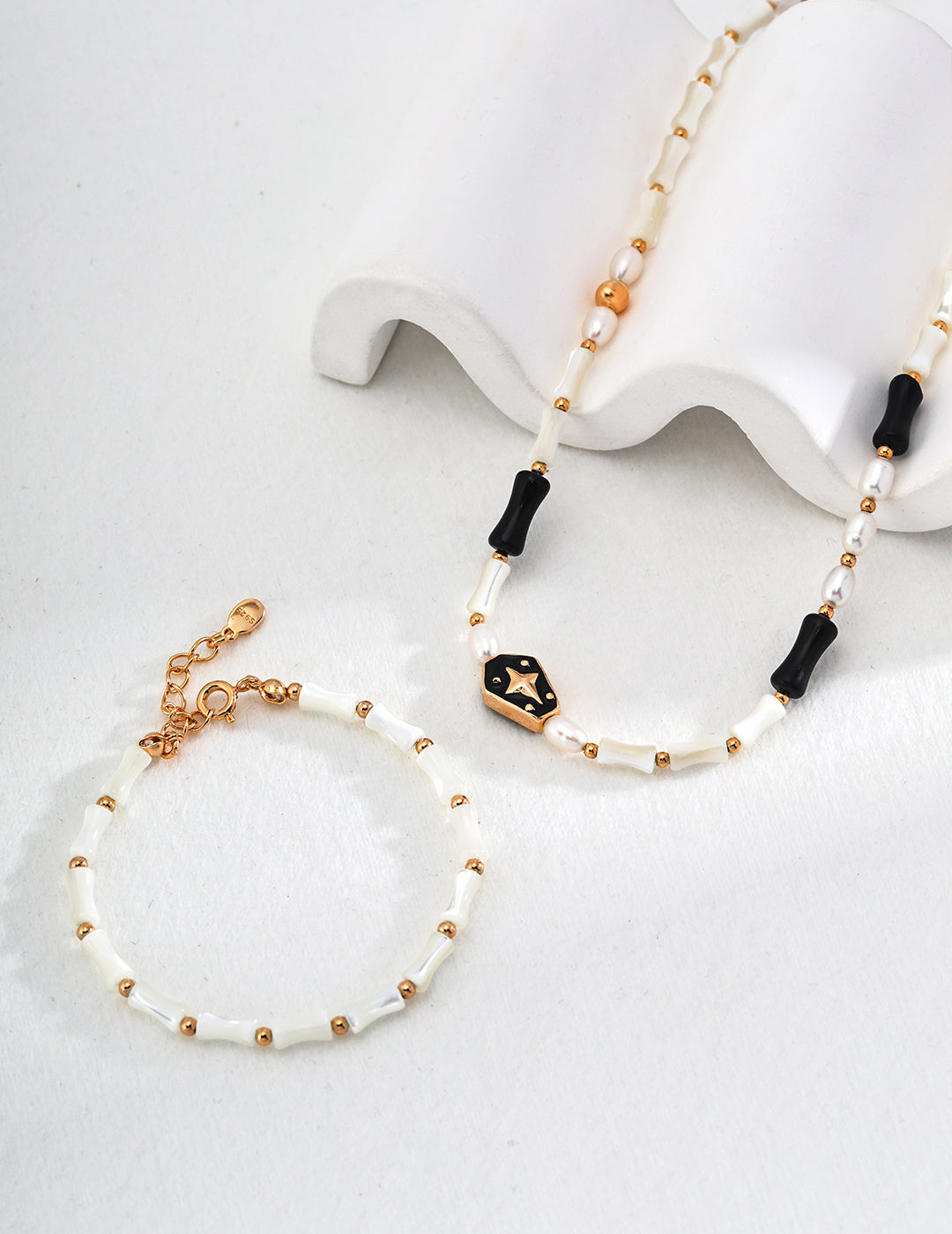 Noir Celeste Beaded Necklace