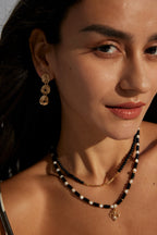 Noir Leaf Beaded Necklace