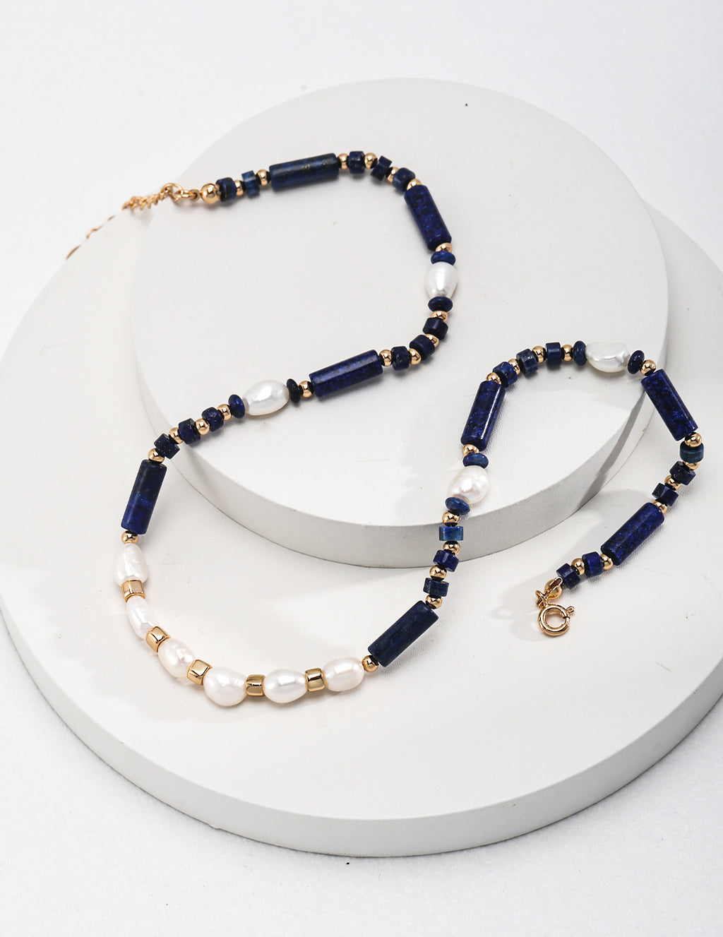 Navy Pearl Stone Necklace