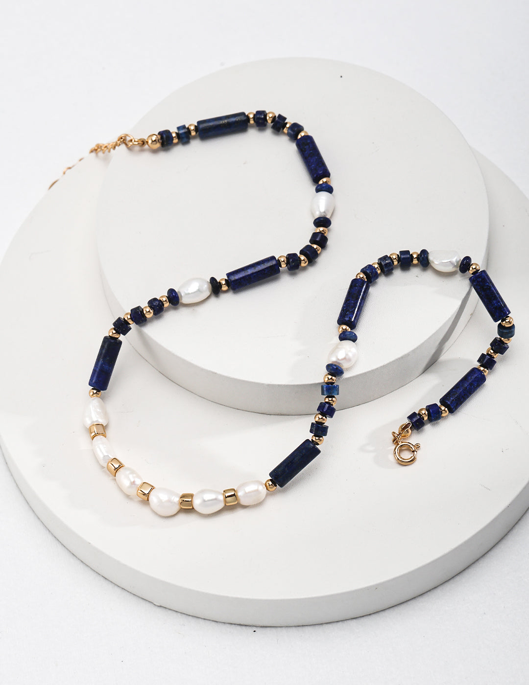 Navy Pearl Stone Necklace