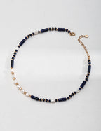 Navy Pearl Stone Necklace
