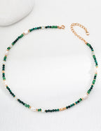 Emerald Pearl Beaded Necklace