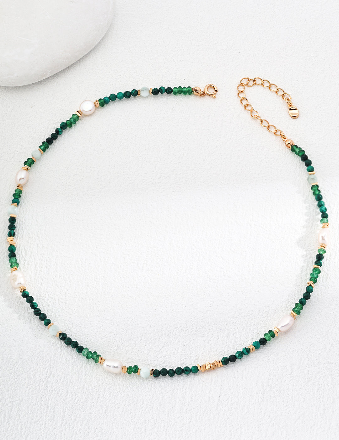 Emerald Pearl Beaded Necklace