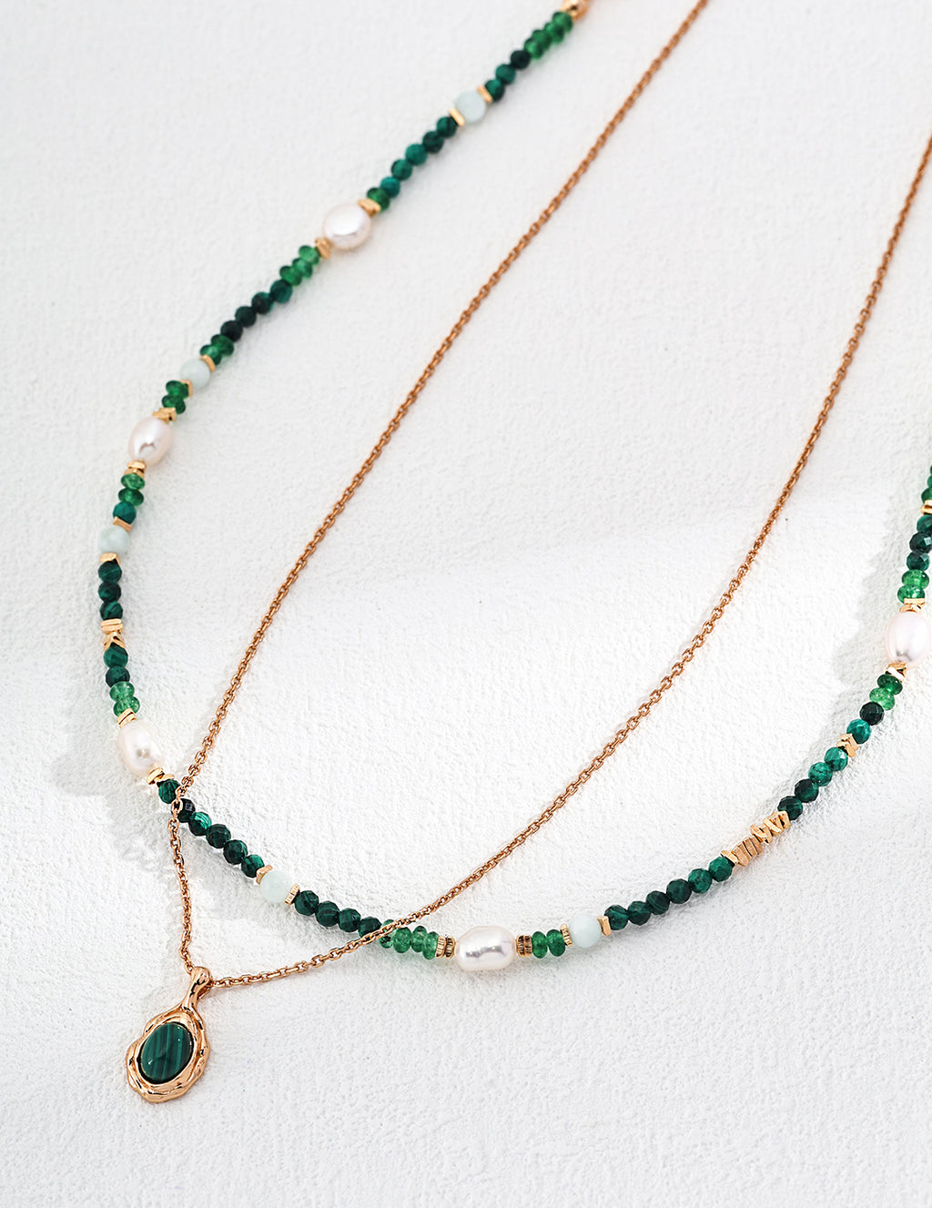 Emerald Pearl Beaded Necklace