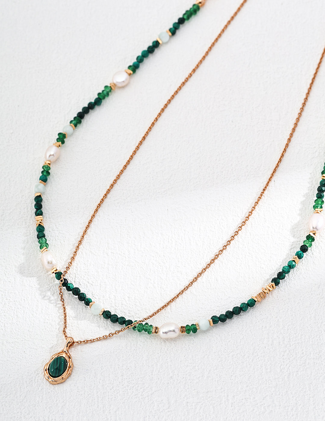Emerald Pearl Beaded Necklace