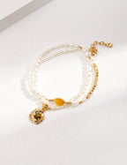 Amber Pearl Layered Necklace