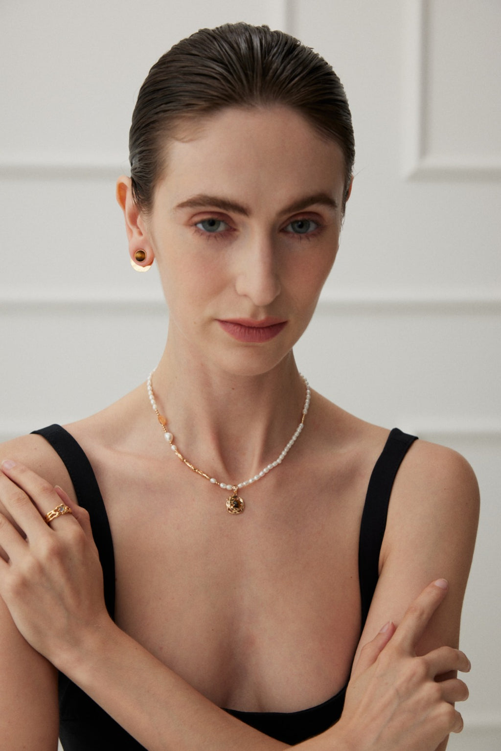 Amber Pearl Layered Necklace