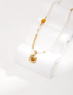 Amber Pearl Layered Necklace