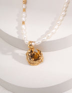 Amber Pearl Layered Necklace