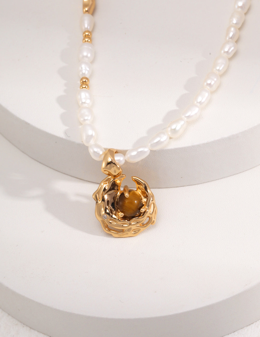 Amber Pearl Layered Necklace