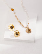 Amber Pearl Layered Necklace