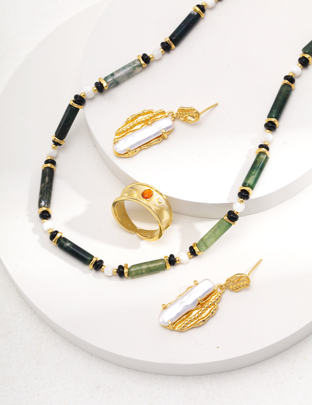 Verde Stone Beaded Necklace