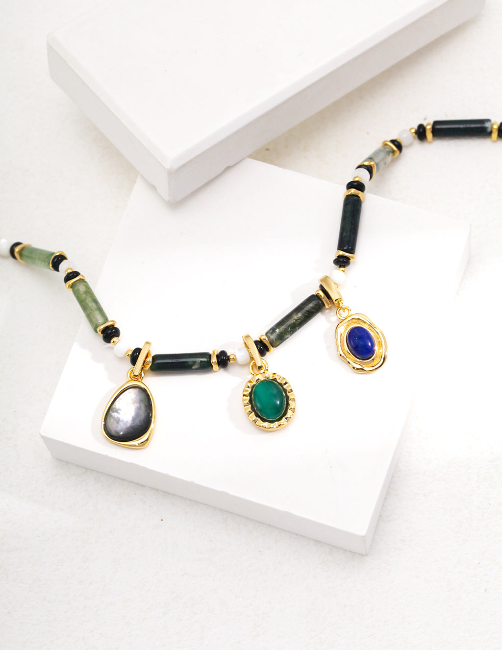 Verde Stone Beaded Necklace