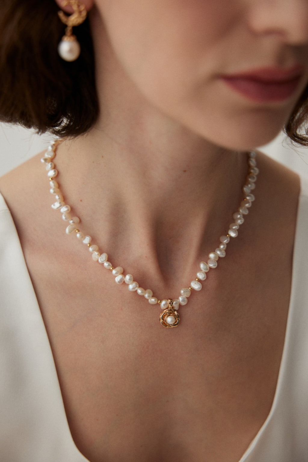 Pearl Bloom Charm Necklace