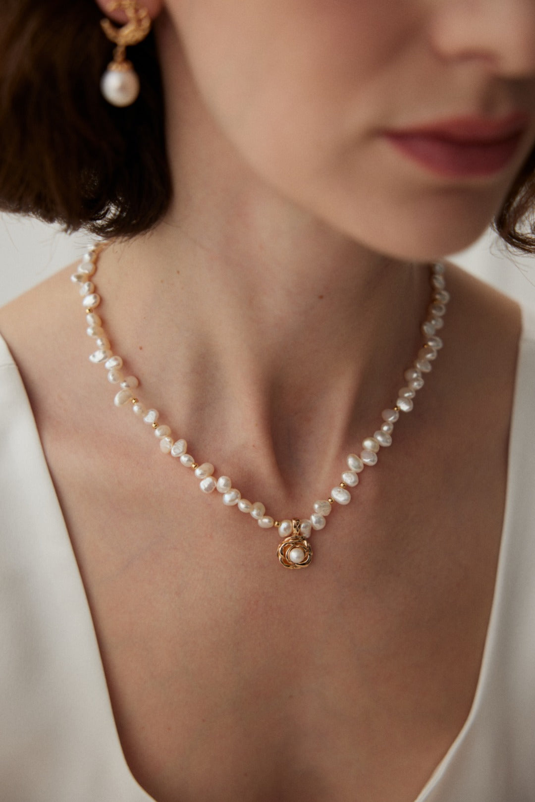 Pearl Bloom Charm Necklace
