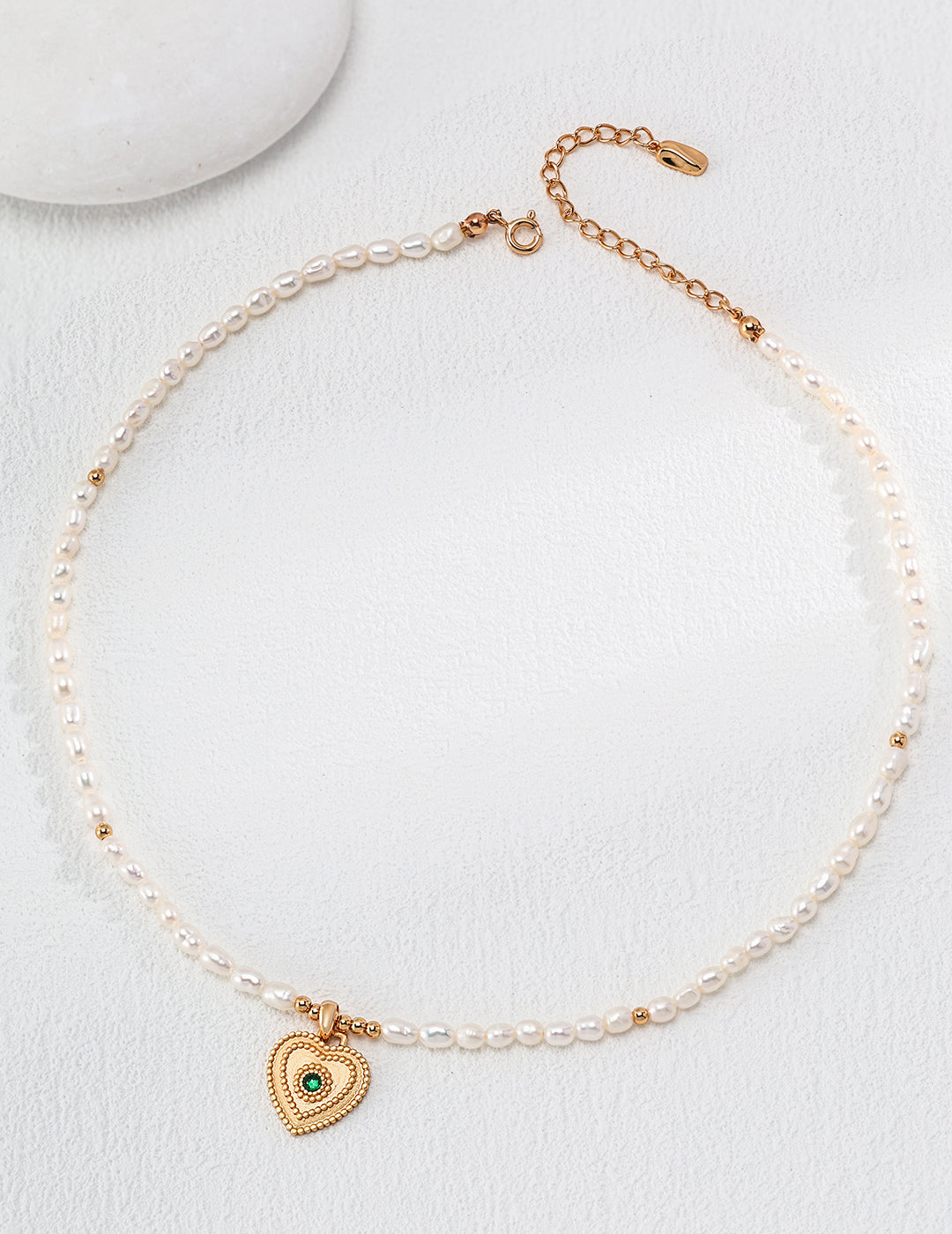 Heart Talisman Pearl Necklace Immagine secondaria del prodotto