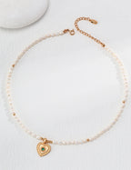 Heart Talisman Pearl Necklace