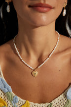 Heart Talisman Pearl Necklace