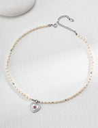 Heart Talisman Pearl Necklace
