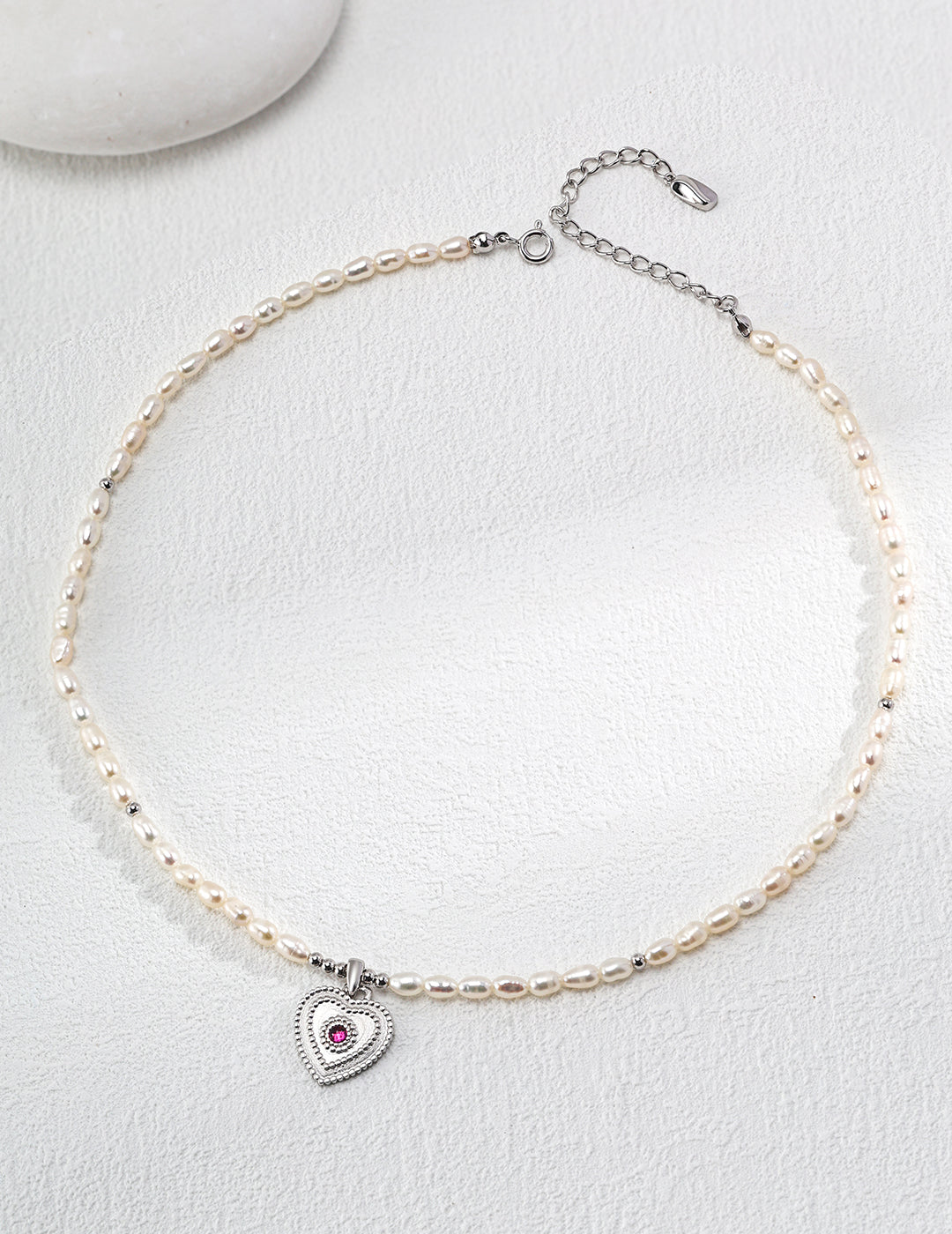 Heart Talisman Pearl Necklace