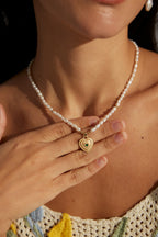 Heart Talisman Pearl Necklace