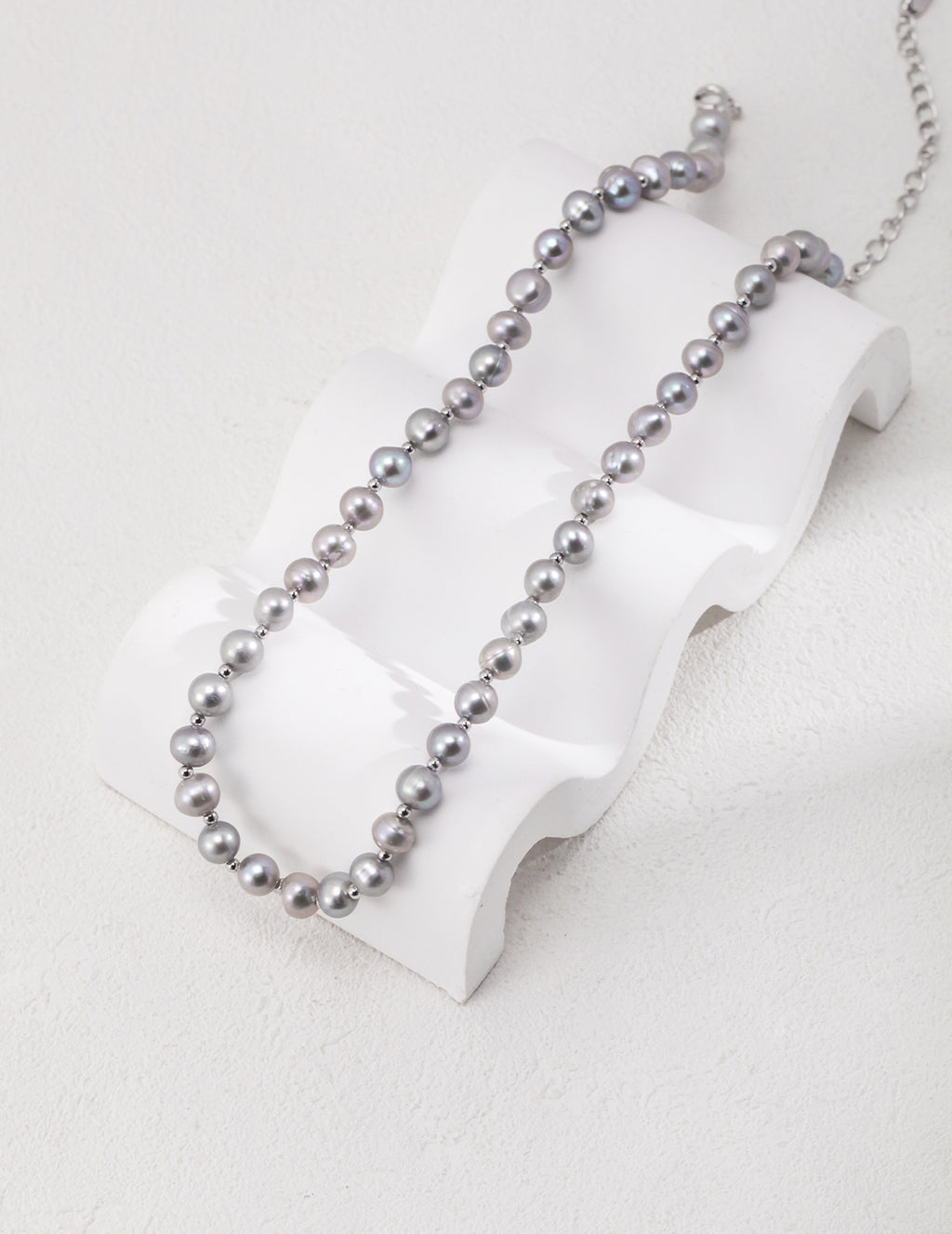 Silver Grey Pearl Necklace