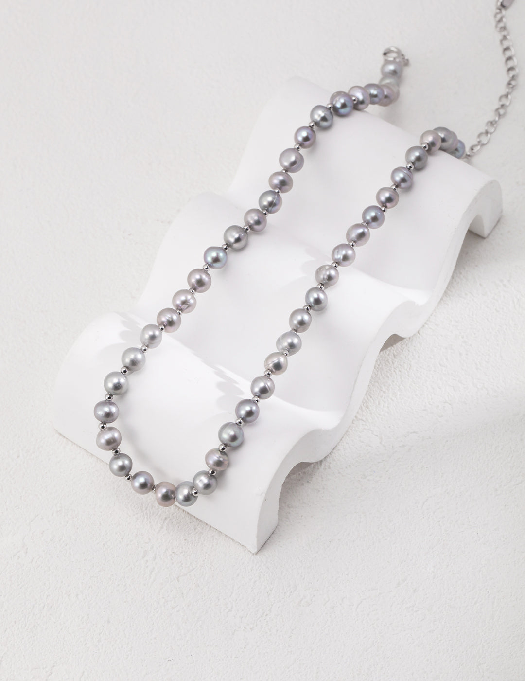 Silver Grey Pearl Necklace