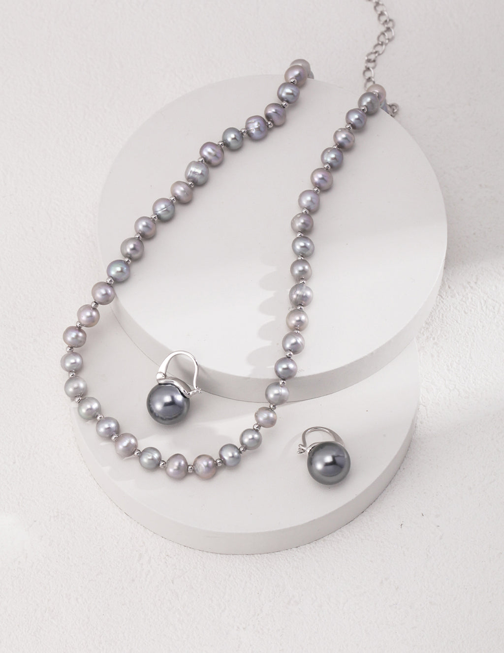 Silver Grey Pearl Necklace