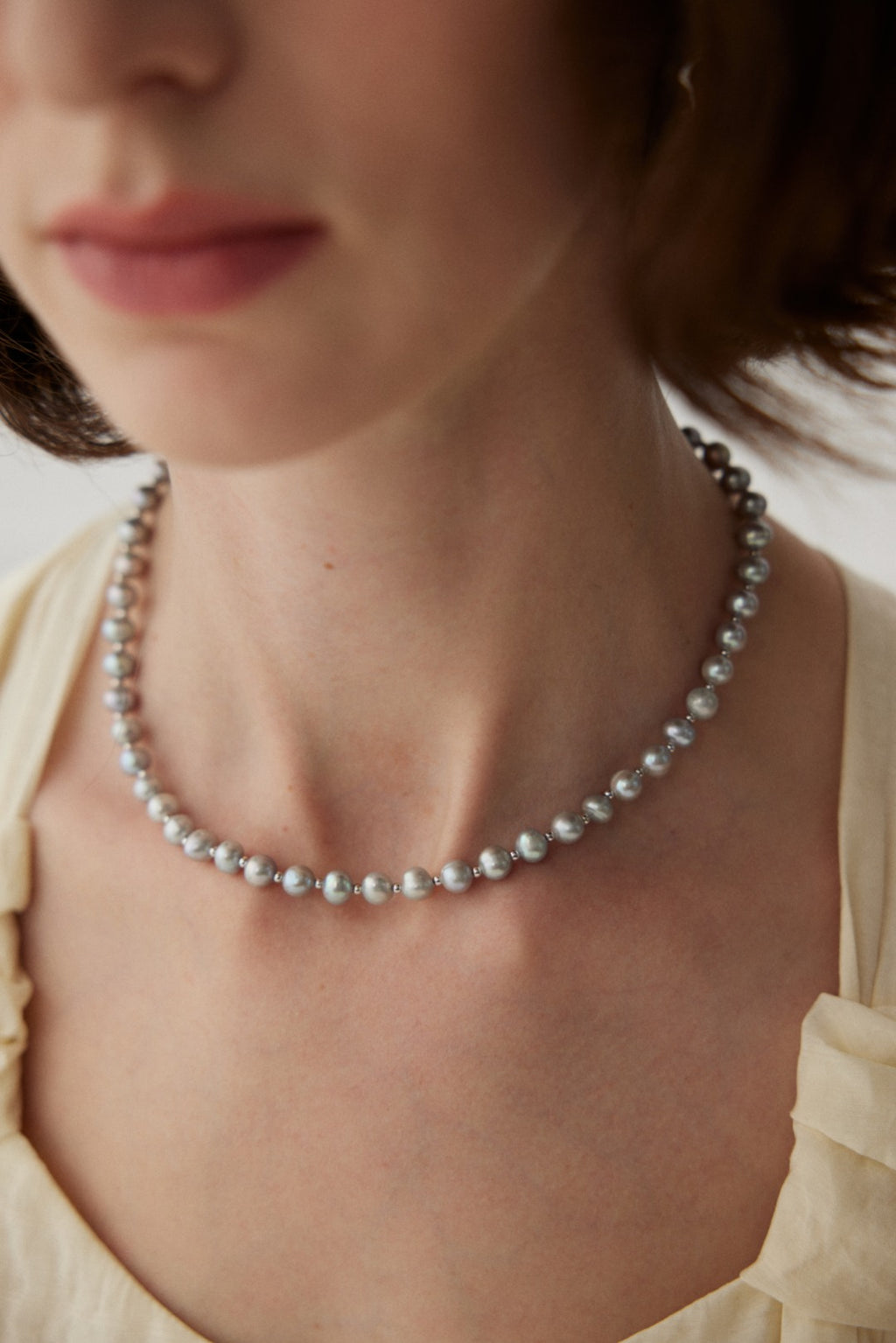Silver Grey Pearl Necklace