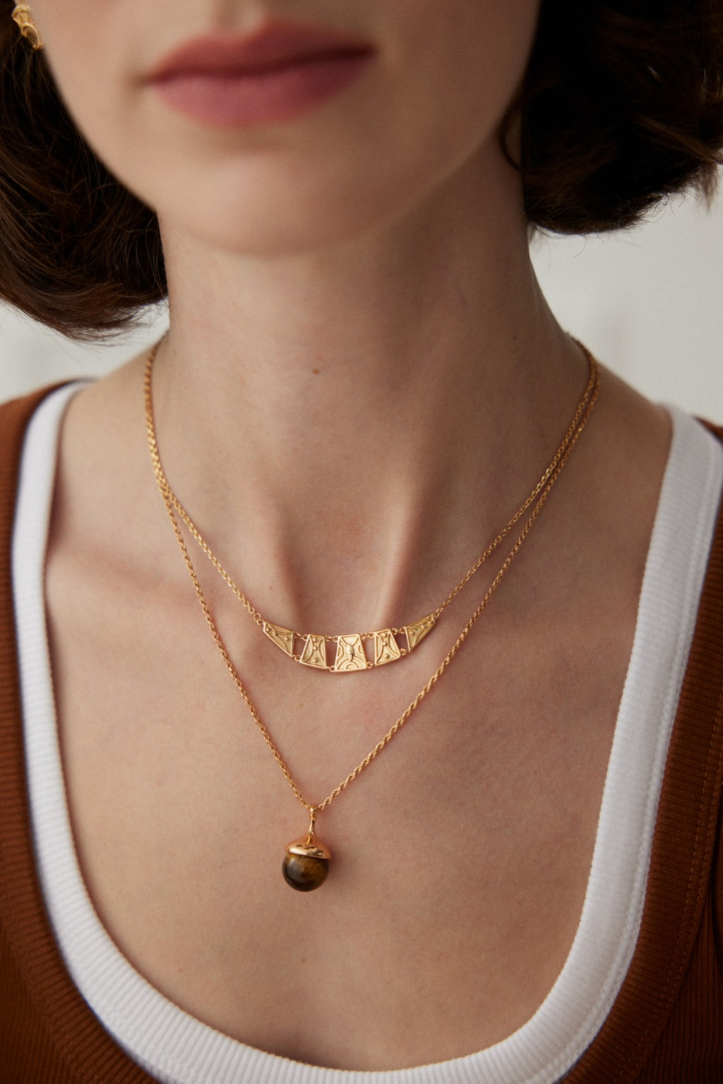 Etched Arc Necklace