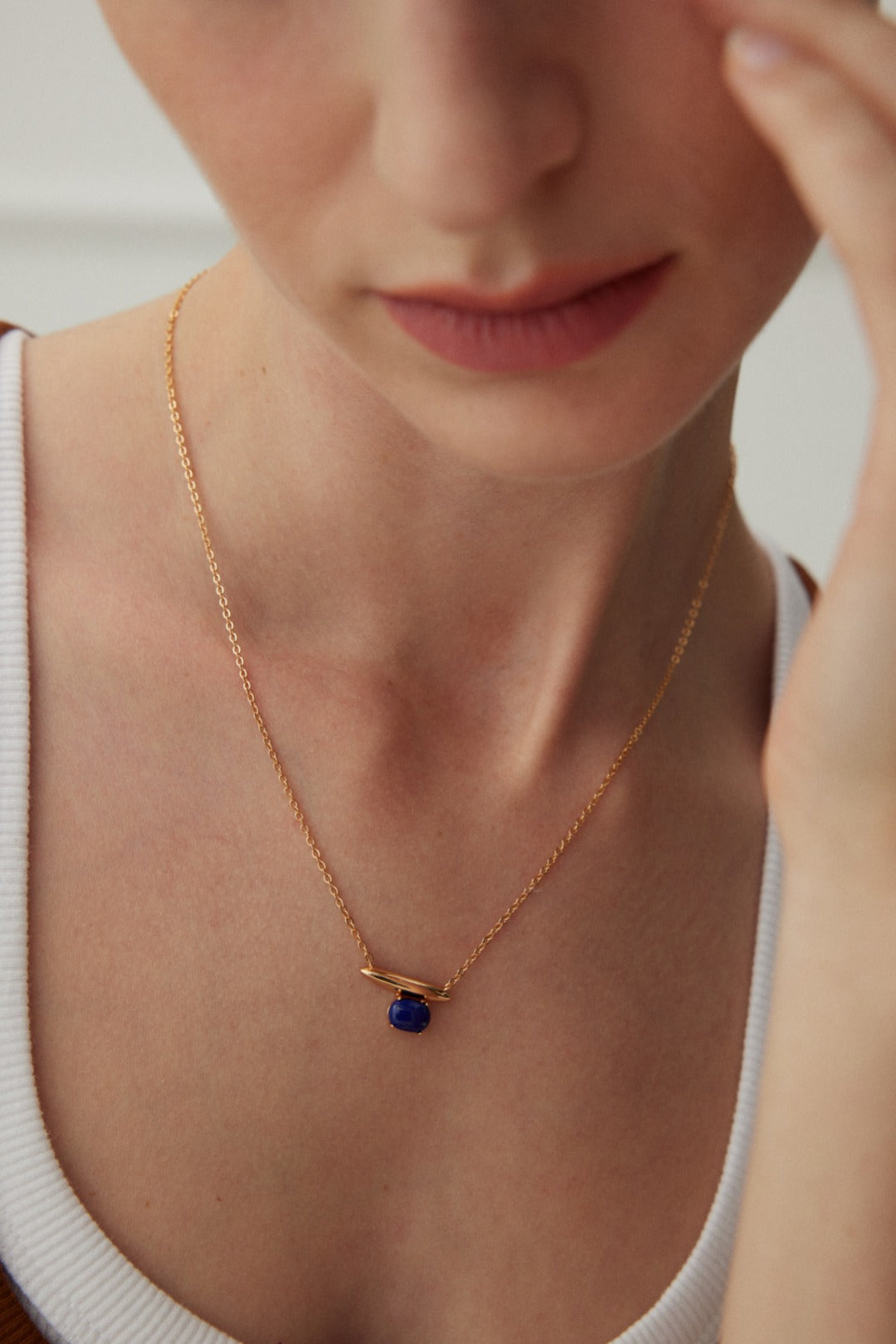 Azure Bar Pendant Necklace