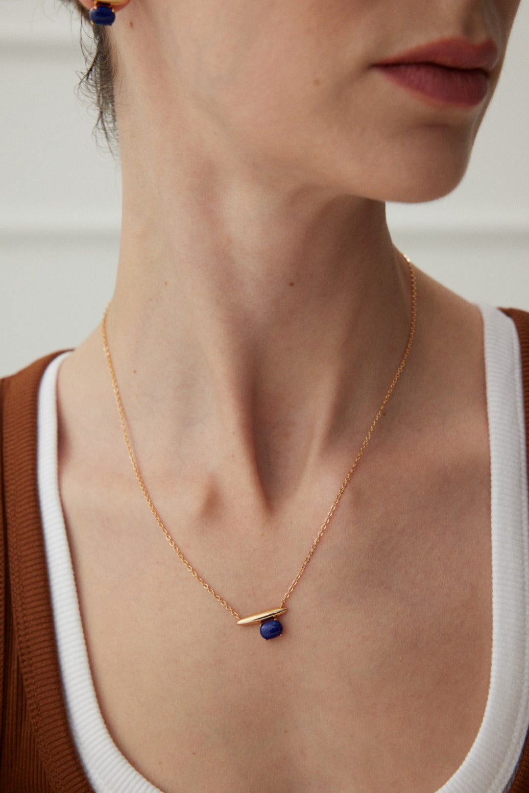 Azure Bar Pendant Necklace