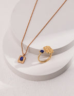 Azure Signet Pendant Necklace