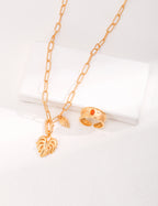 Monstera Charm Necklace