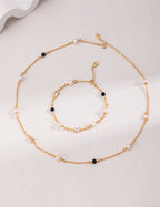 Pearl Noir Station Necklace