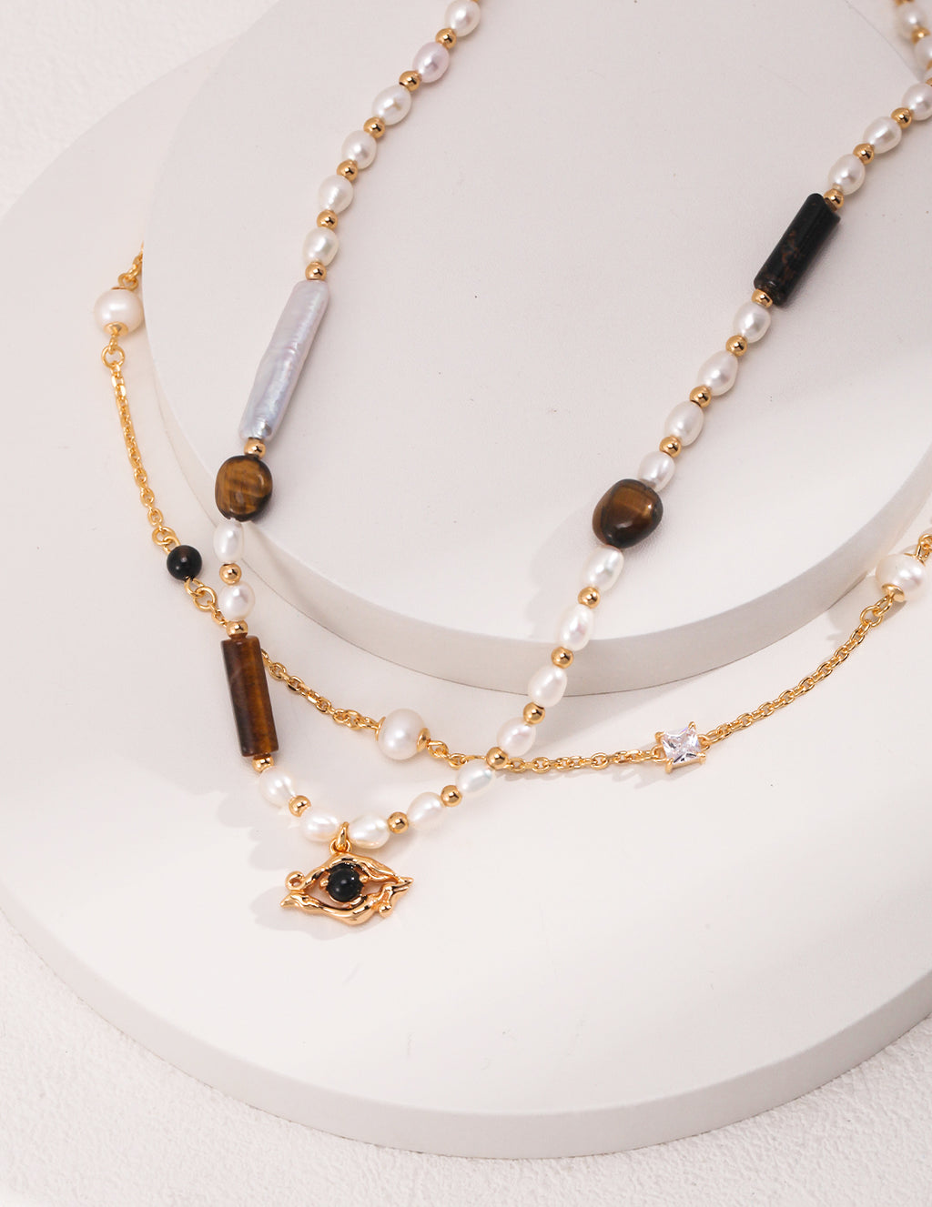 Pearl Noir Station Necklace