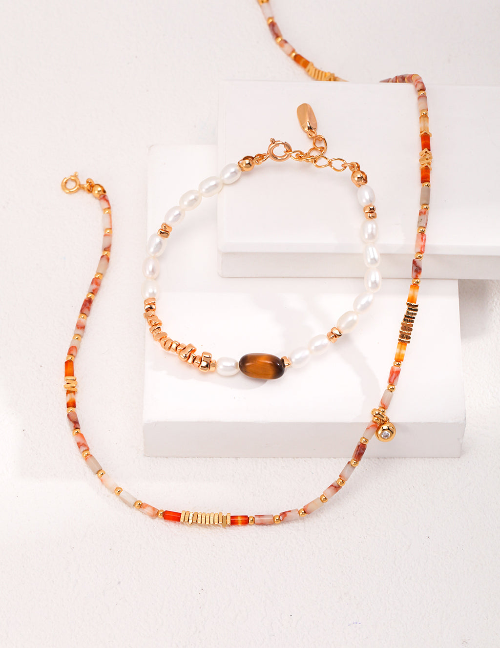 Coral Dune Beaded Necklace