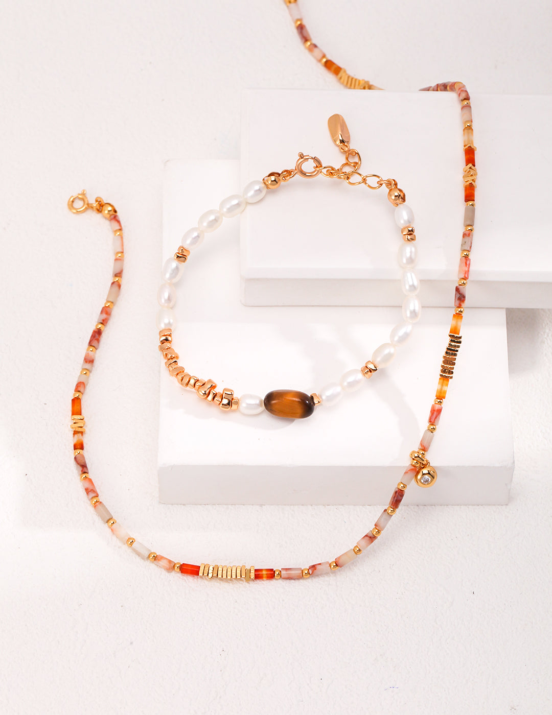 Coral Dune Beaded Necklace