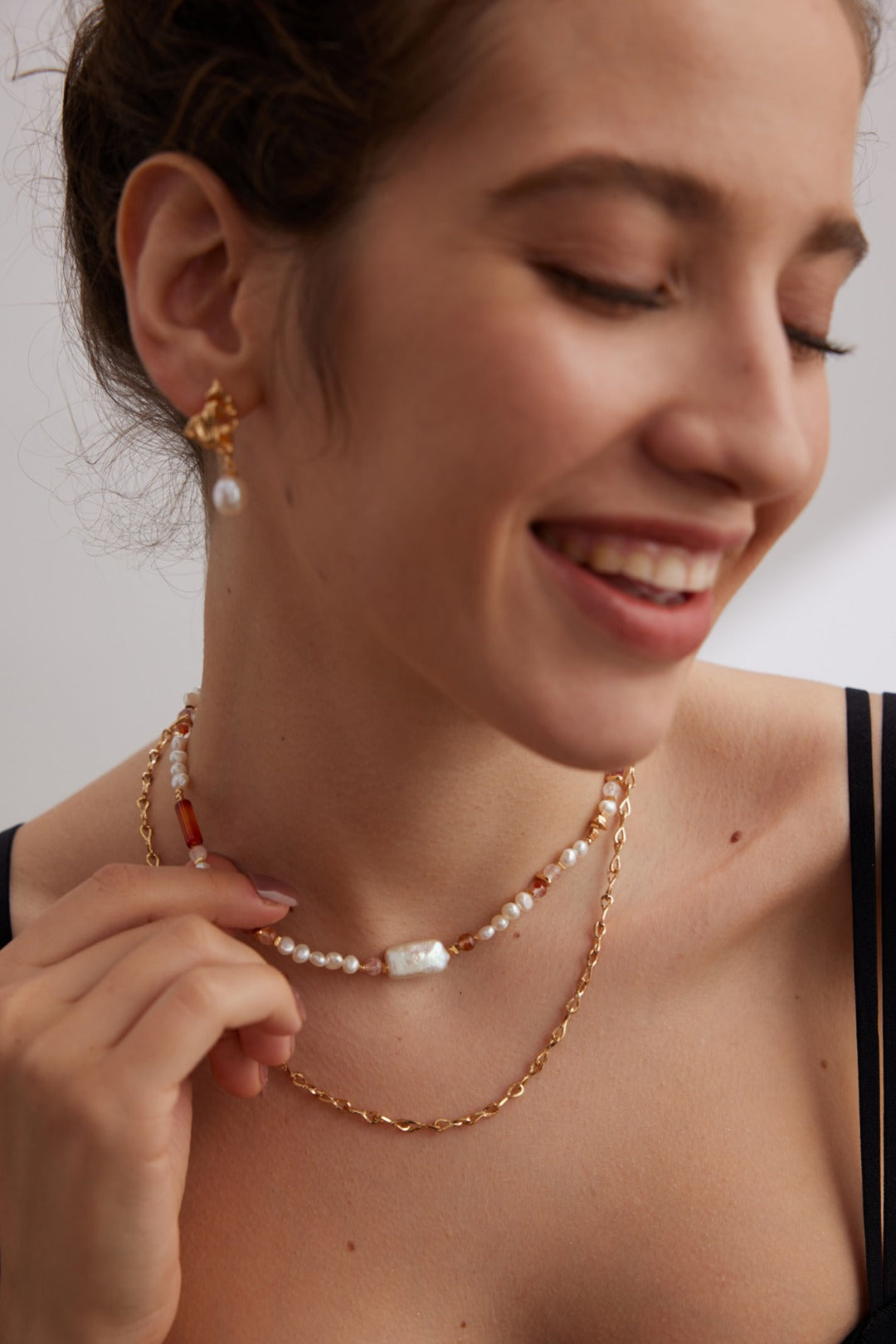 Sienna Pearl Beaded Necklace