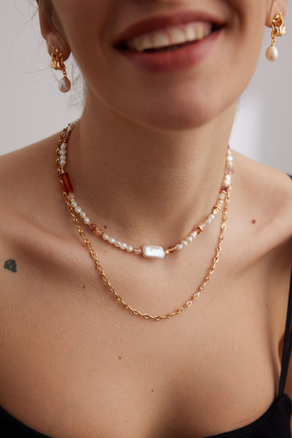 Sienna Pearl Beaded Necklace