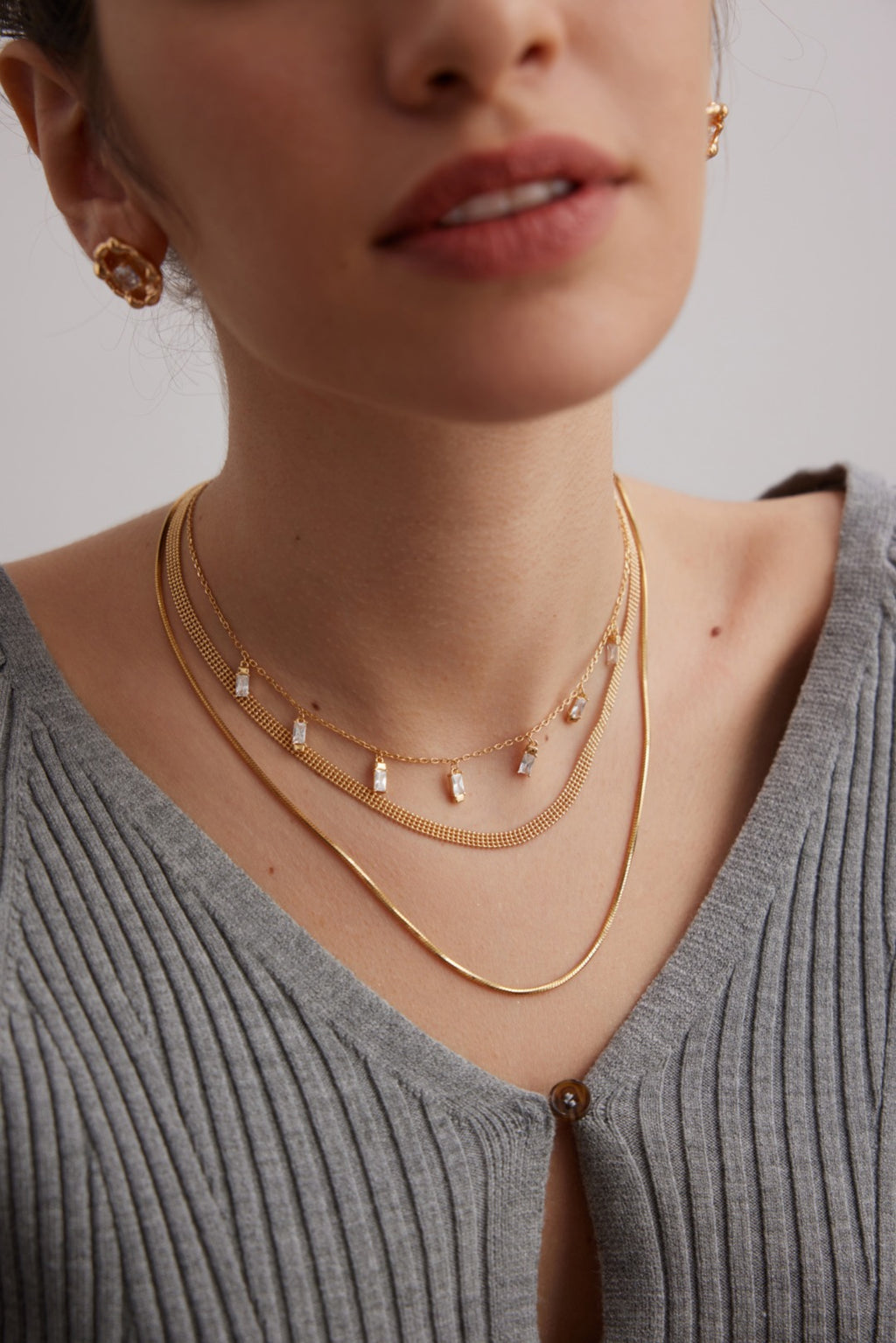 Baguette Crystal Fringe Necklace