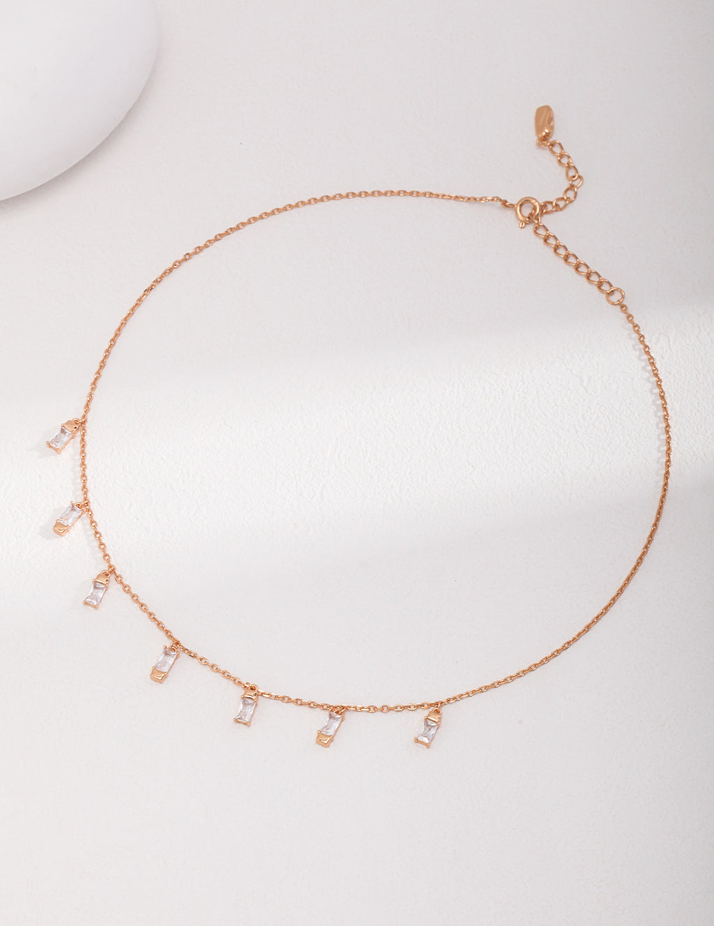 Baguette Crystal Fringe Necklace