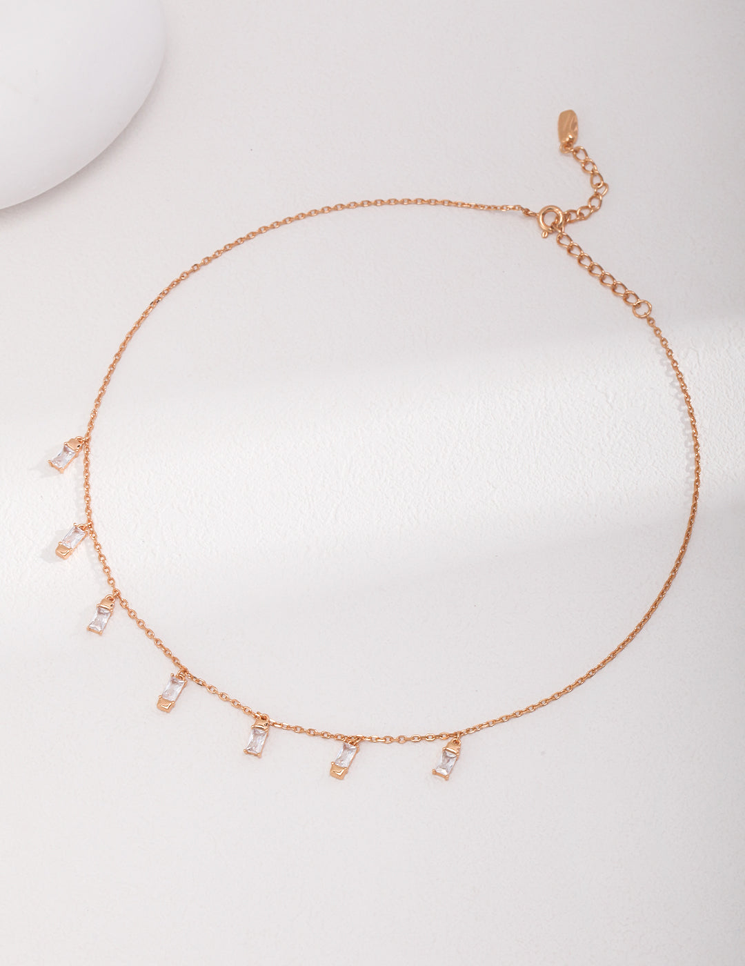Baguette Crystal Fringe Necklace