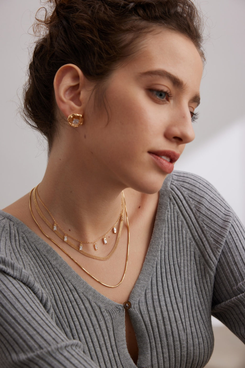 Baguette Crystal Fringe Necklace