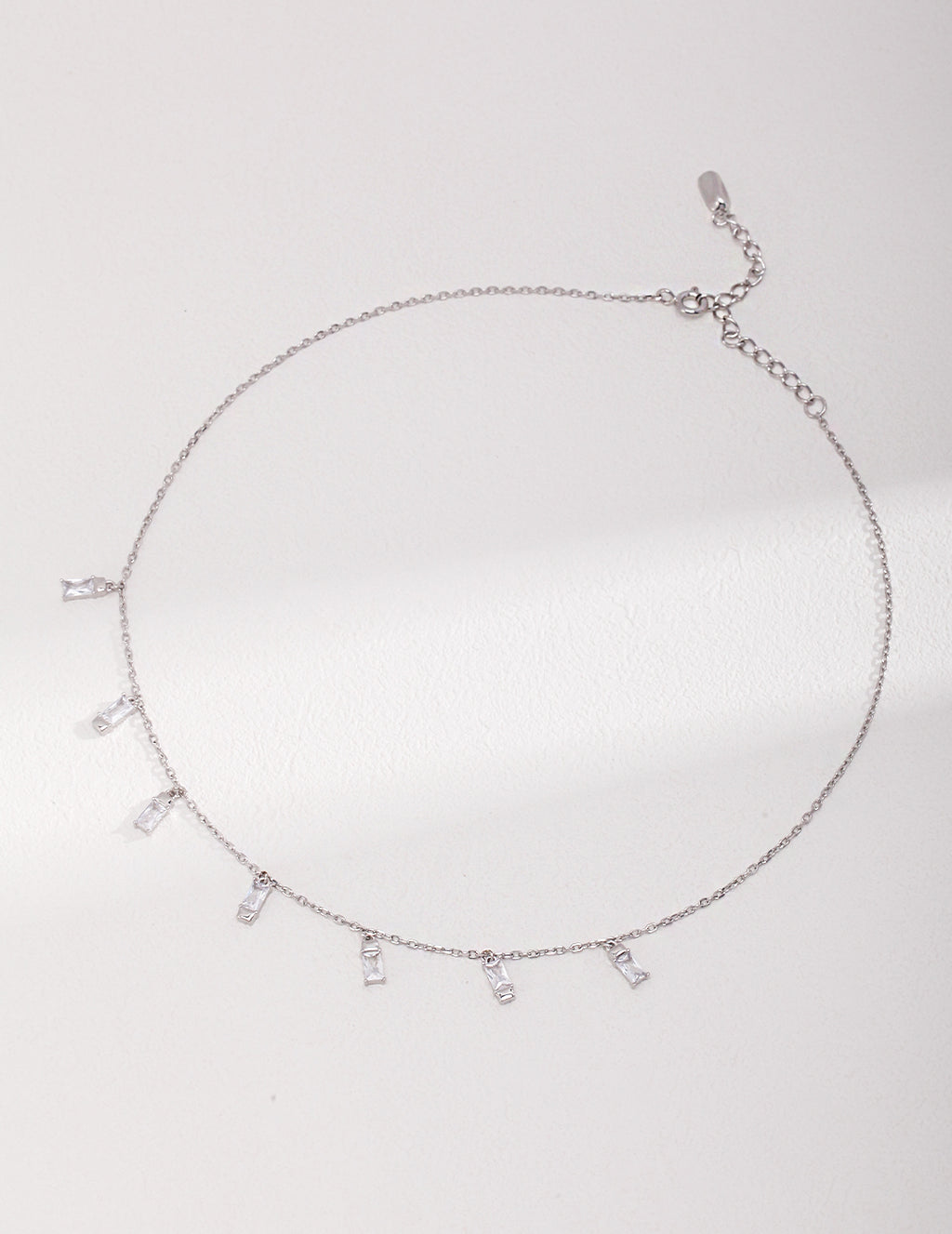 Baguette Crystal Fringe Necklace