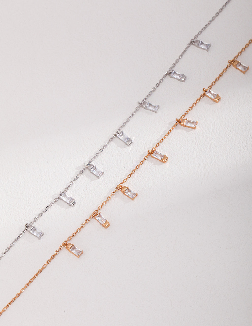 Baguette Crystal Fringe Necklace