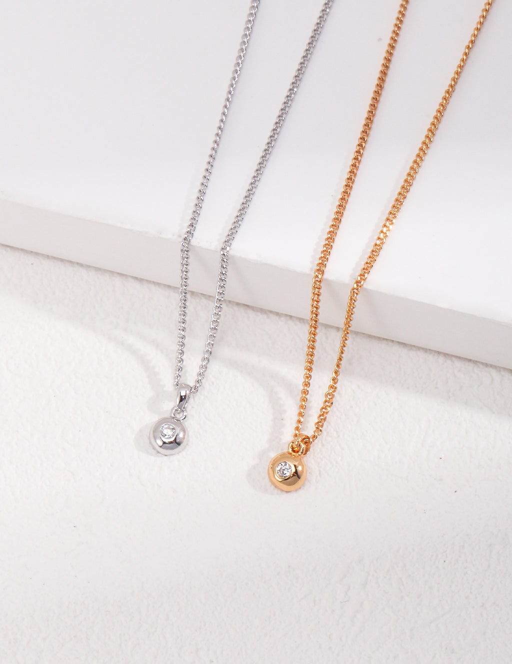 Bezel Crystal Pendant Necklace